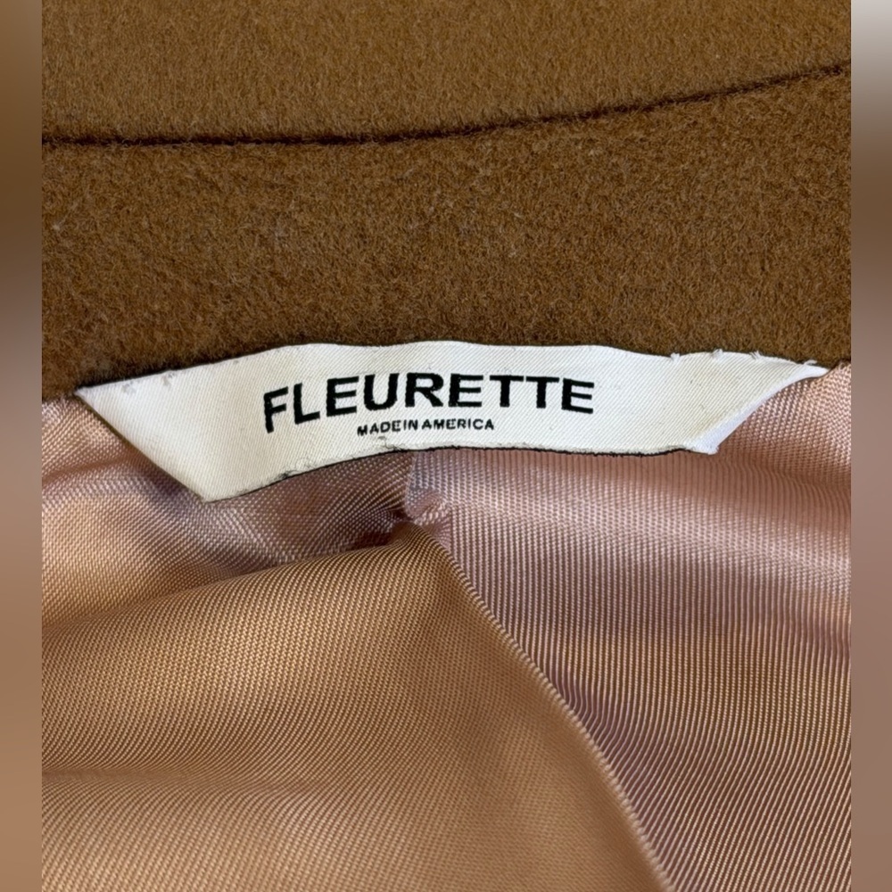 💫 FLEURETTE Mia Brown Camel Cashmere Classic Luxury Long Maxi Coat Trench Size 6 - Picture 12 of 12